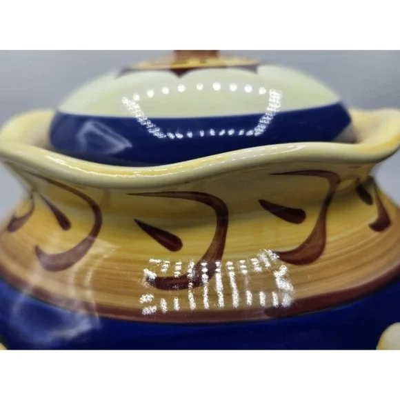 Large Biscotti Ceramic Cookie Jar Canister for Nonni's Tuscan Fruit Design EUC - Picture 14 of 15